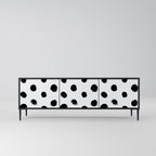 SLIPPING MINUTES 3-Door TV Stand in Black Finish