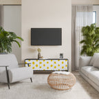 RADIANT REVERIE Mueble de TV de 3 Puertas en Acabado Negro