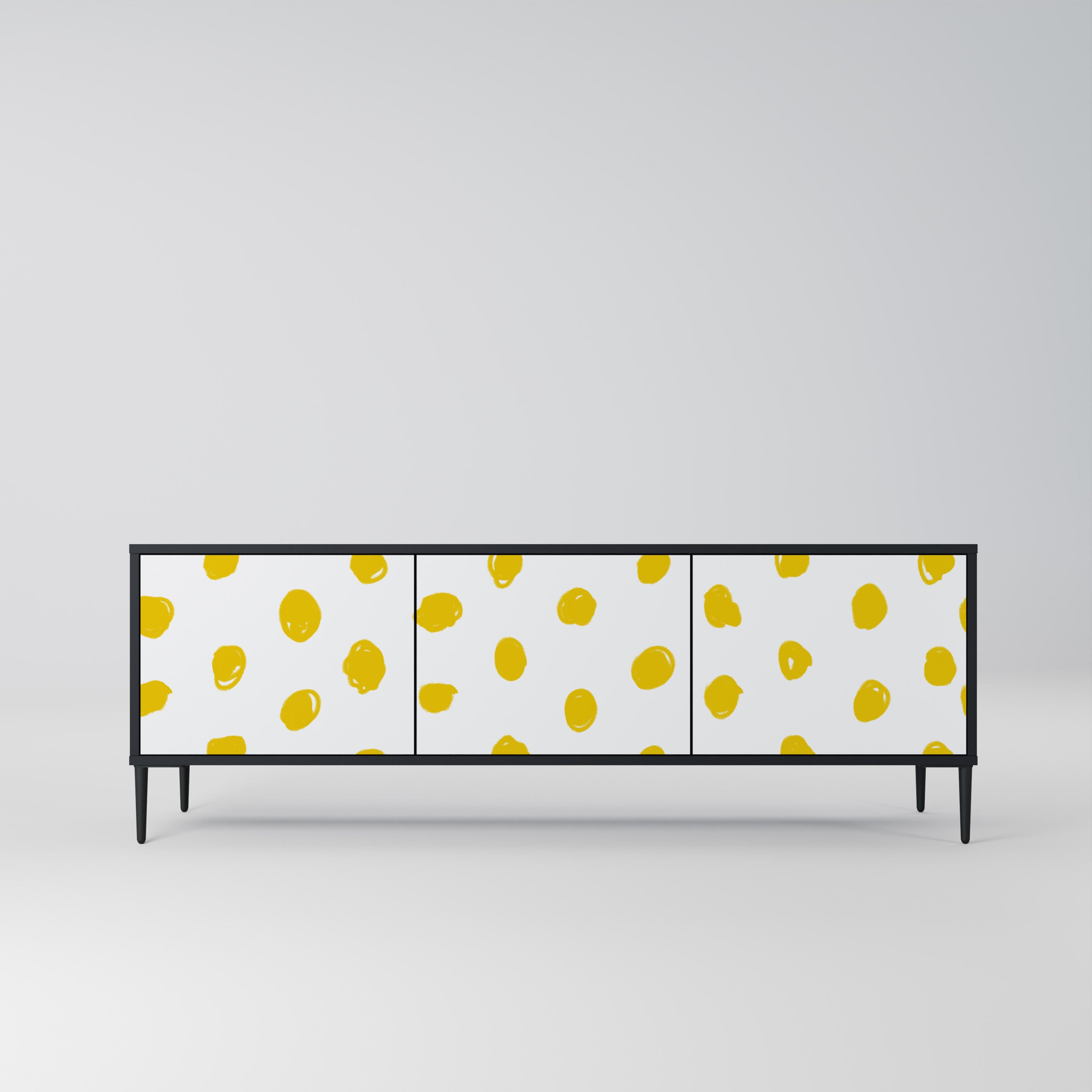 RADIANT REVERIE 3-Door TV Stand in Black Finish