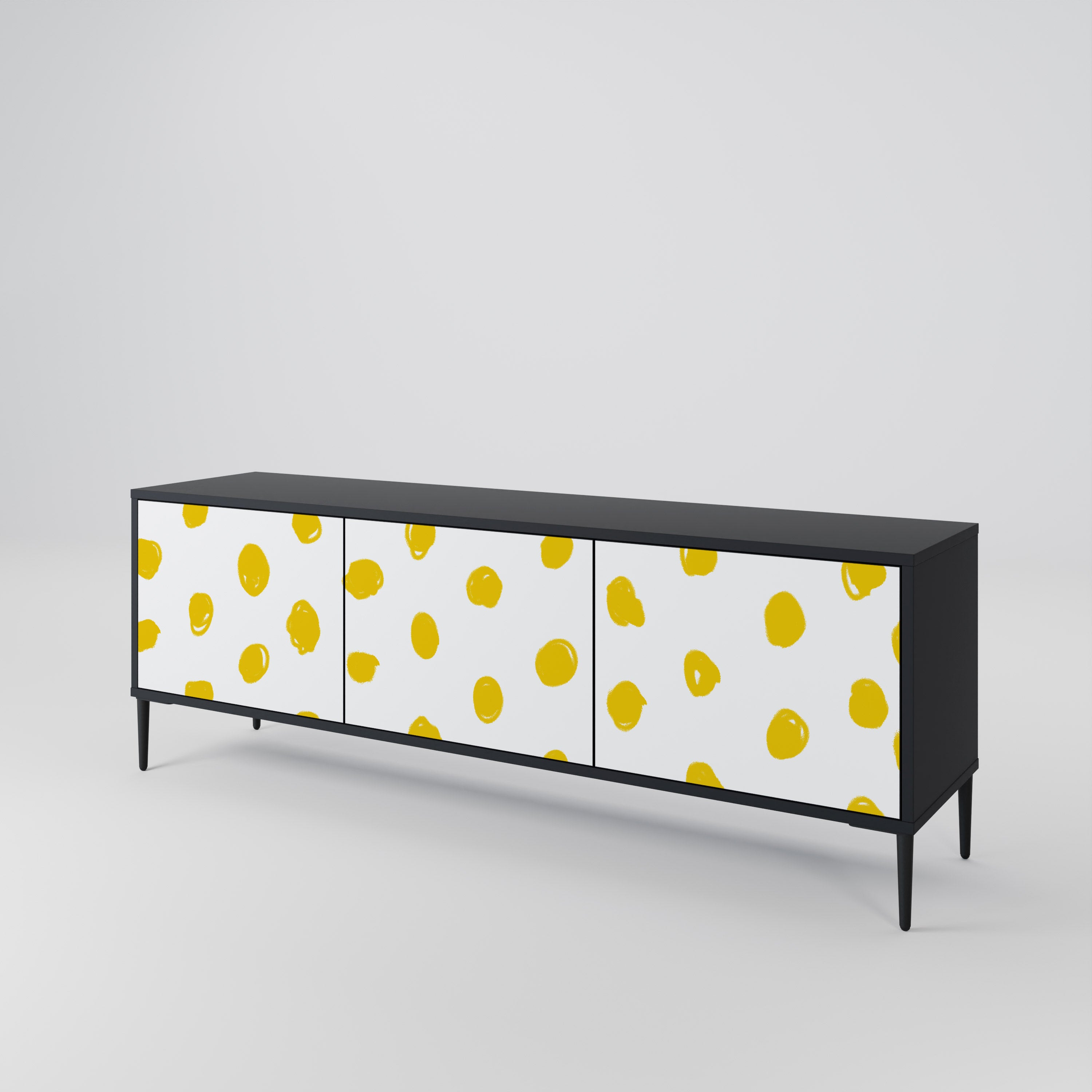 RADIANT REVERIE 3-Door TV Stand in Black Finish