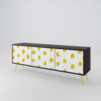 RADIANT REVERIE Mueble de TV de 3 Puertas en Acabado Negro