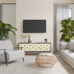 RADIANT REVERIE Mueble de TV de 3 Puertas en Acabado Negro