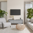 NIGHTY MELODIES Mueble de TV de 3 Puertas en Acabado Negro