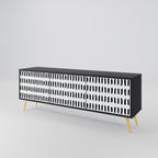 NIGHTY MELODIES Mueble de TV de 3 Puertas en Acabado Negro