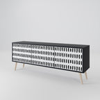 NIGHTY MELODIES Mueble de TV de 3 Puertas en Acabado Negro