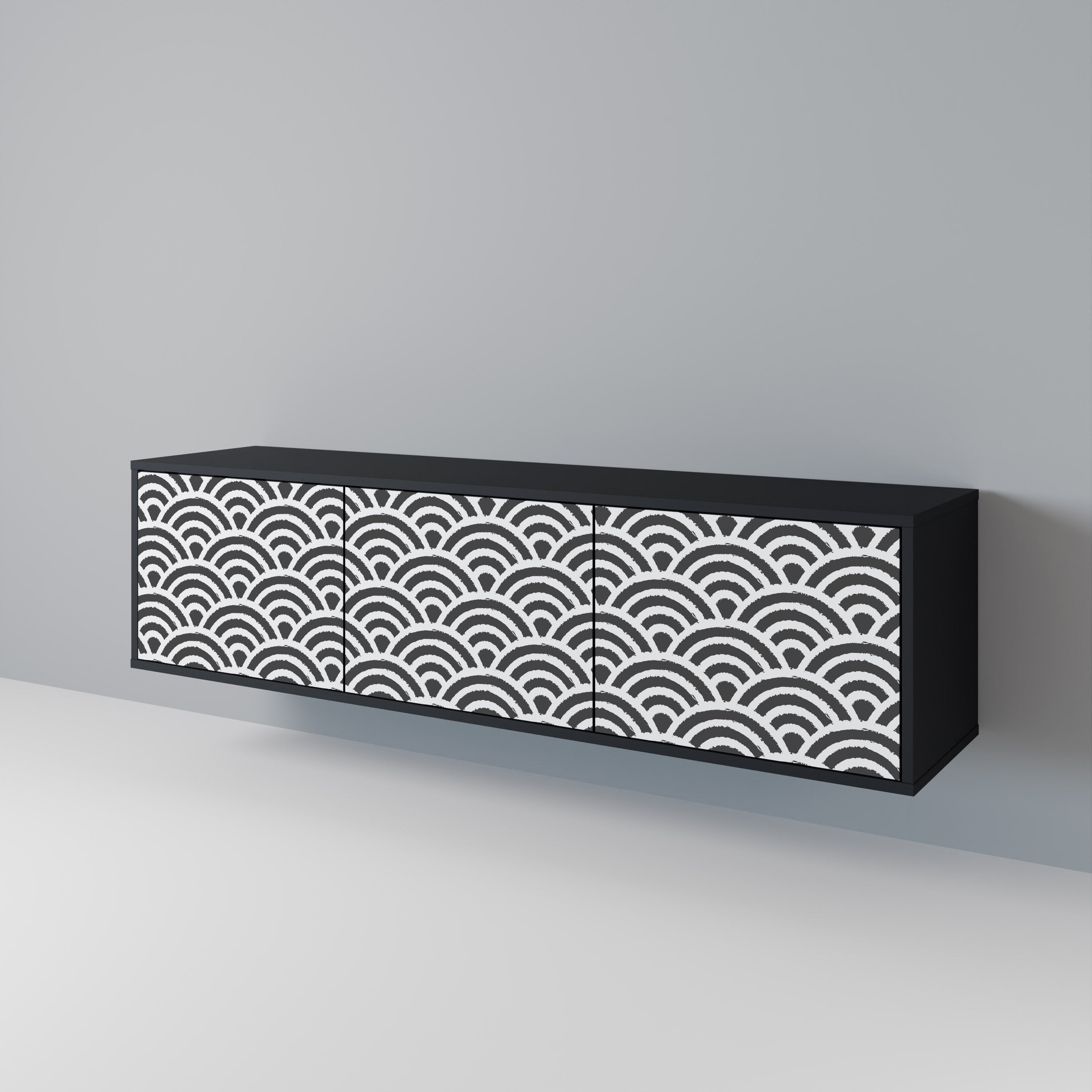 GLOOMY HOST Mueble de TV de 3 Puertas