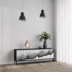 MONOCHROME MIRAGE Mueble de TV de 3 Puertas en Acabado Negro