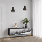 MONOCHROME MIRAGE Mueble de TV de 3 Puertas en Acabado Negro