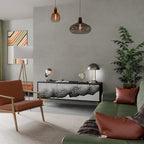 MONOCHROME MIRAGE Mueble de TV de 3 Puertas en Acabado Negro