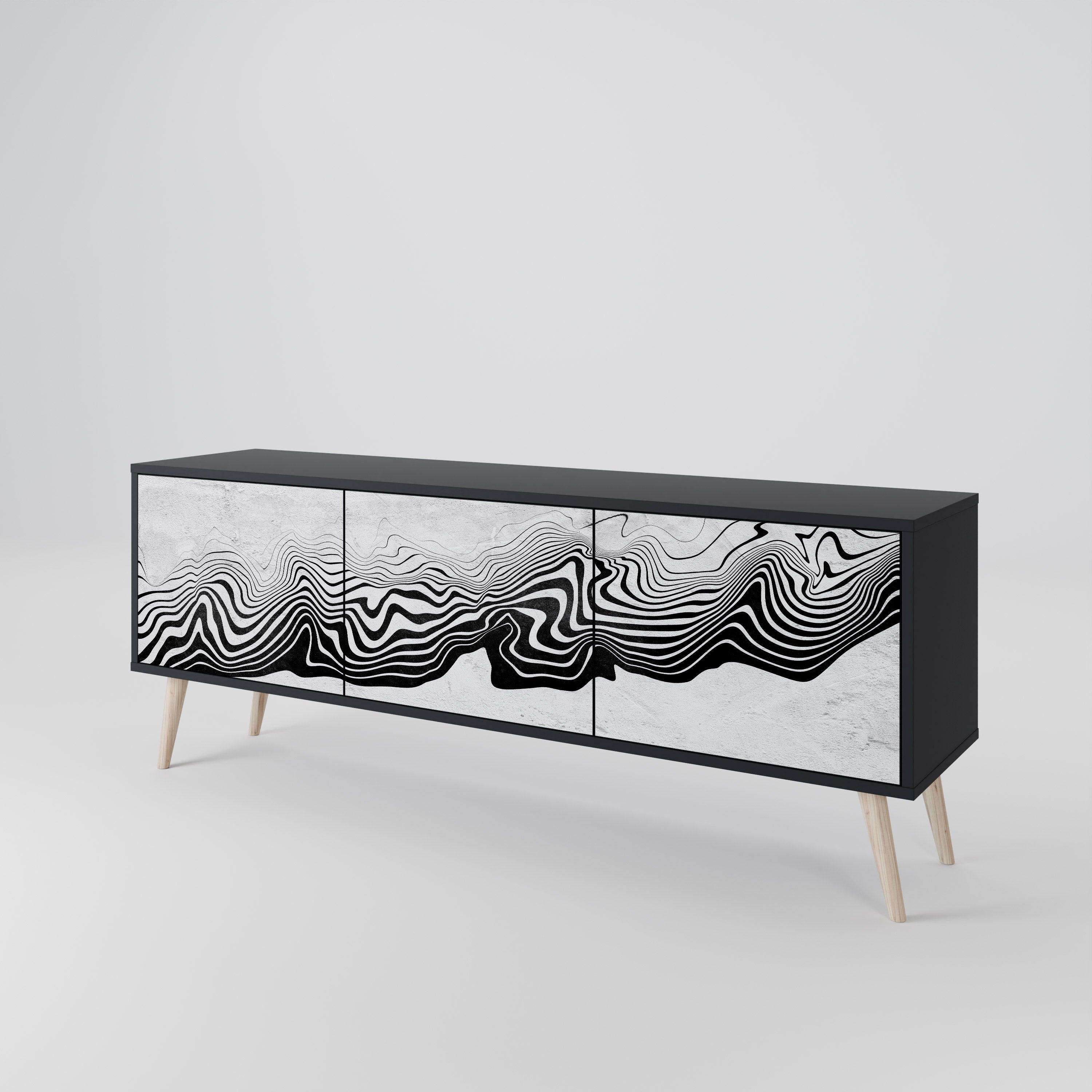 MONOCHROME MIRAGE Mueble de TV de 3 Puertas