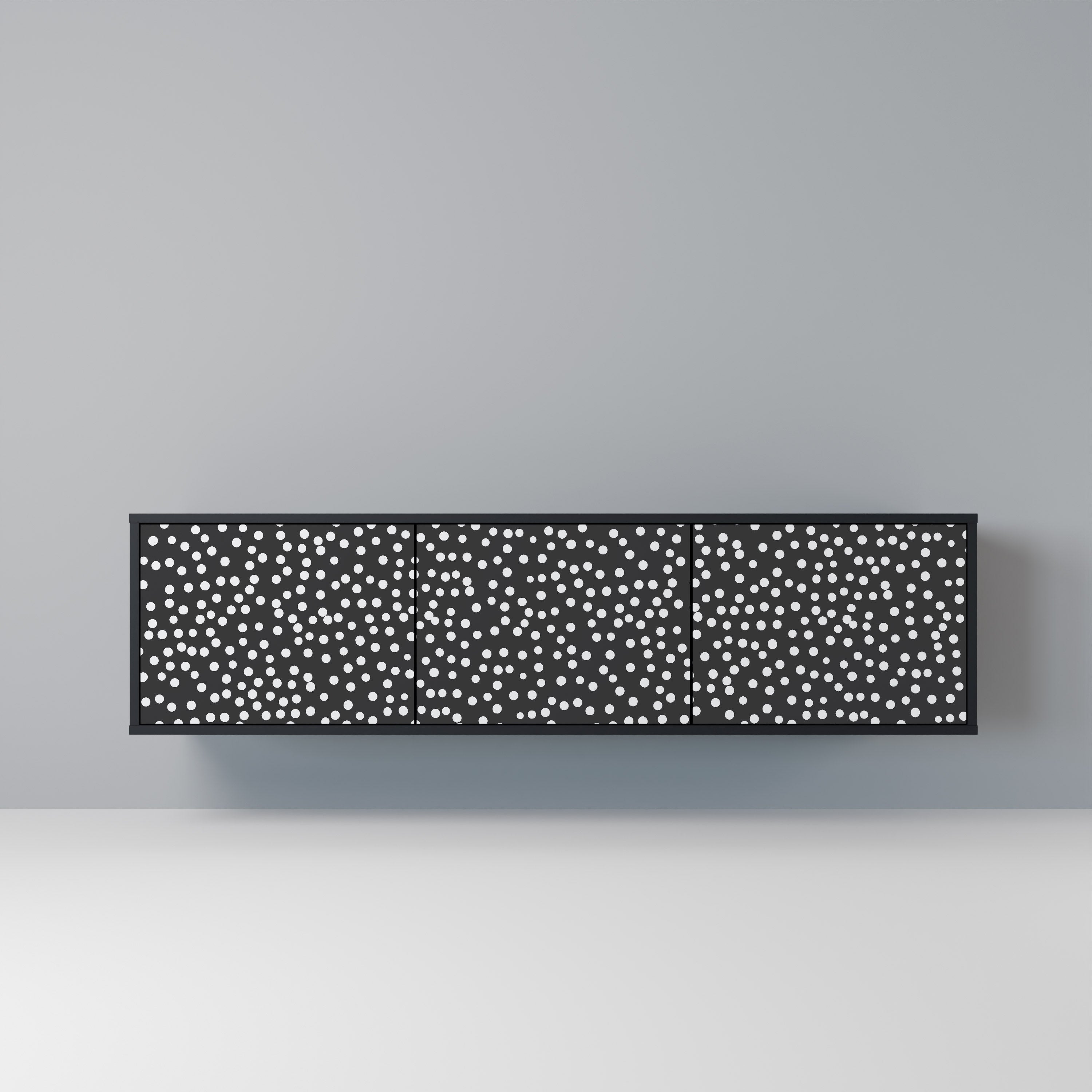 BLINDING LIGHTS 3-Door TV Stand in Black Finish