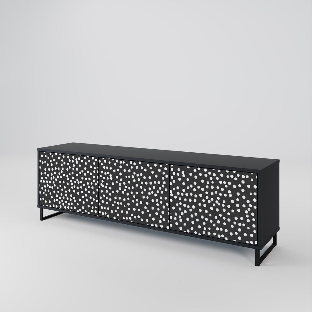 BLINDING LIGHTS 3-Door TV Stand in Black Finish