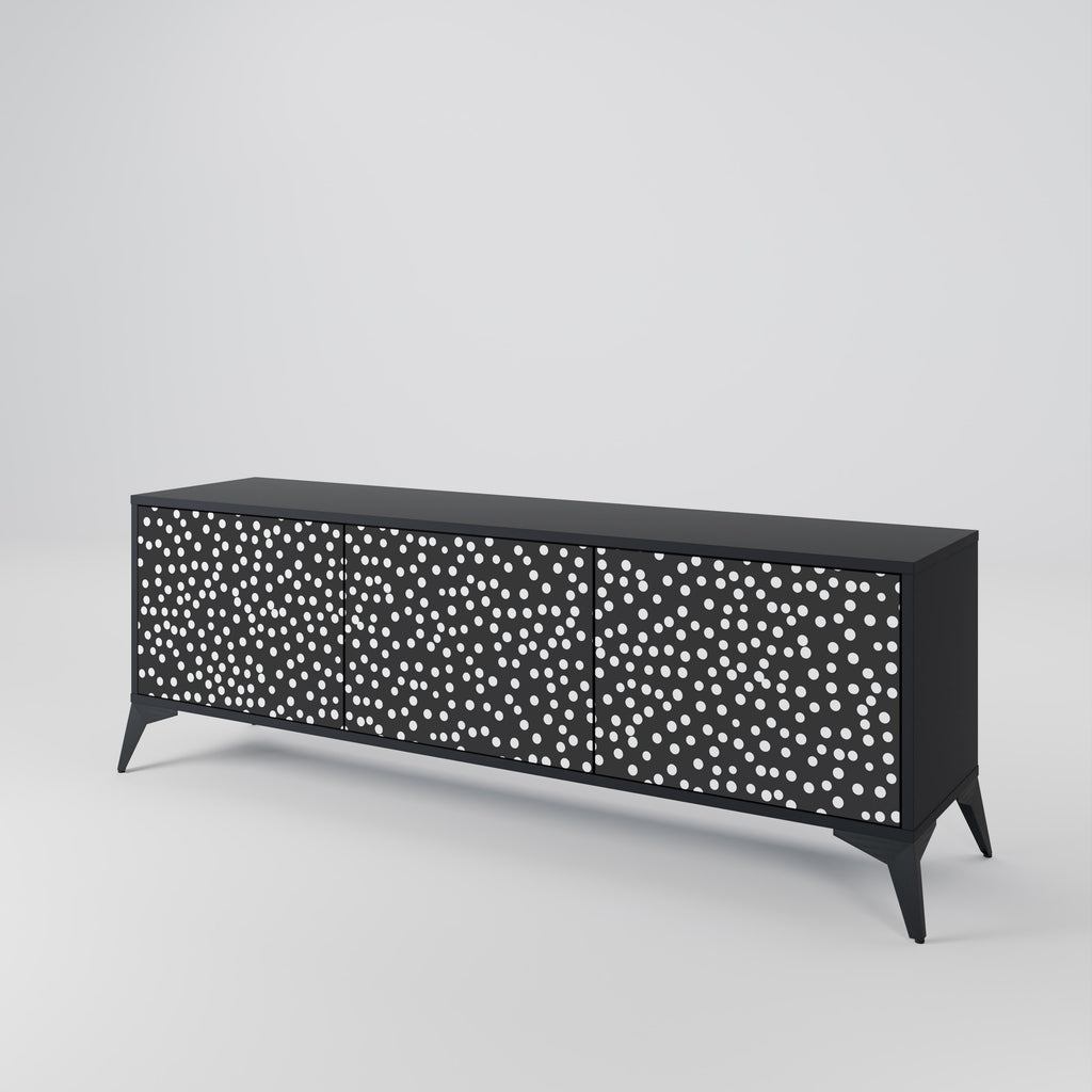 BLINDING LIGHTS 3-Door TV Stand in Black Finish