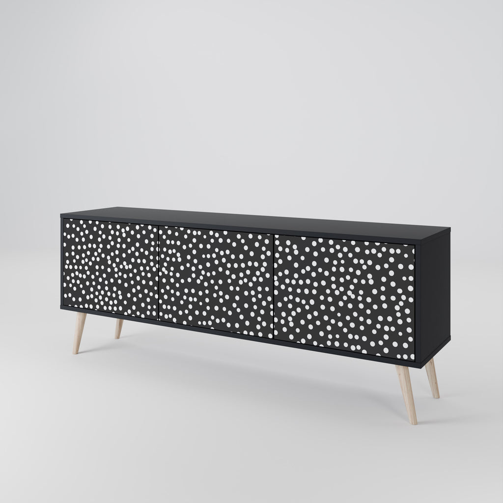 BLINDING LIGHTS 3-Door TV Stand in Black Finish