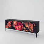 NEVERENDING BLOOM 3-Door TV Stand in Black Finish