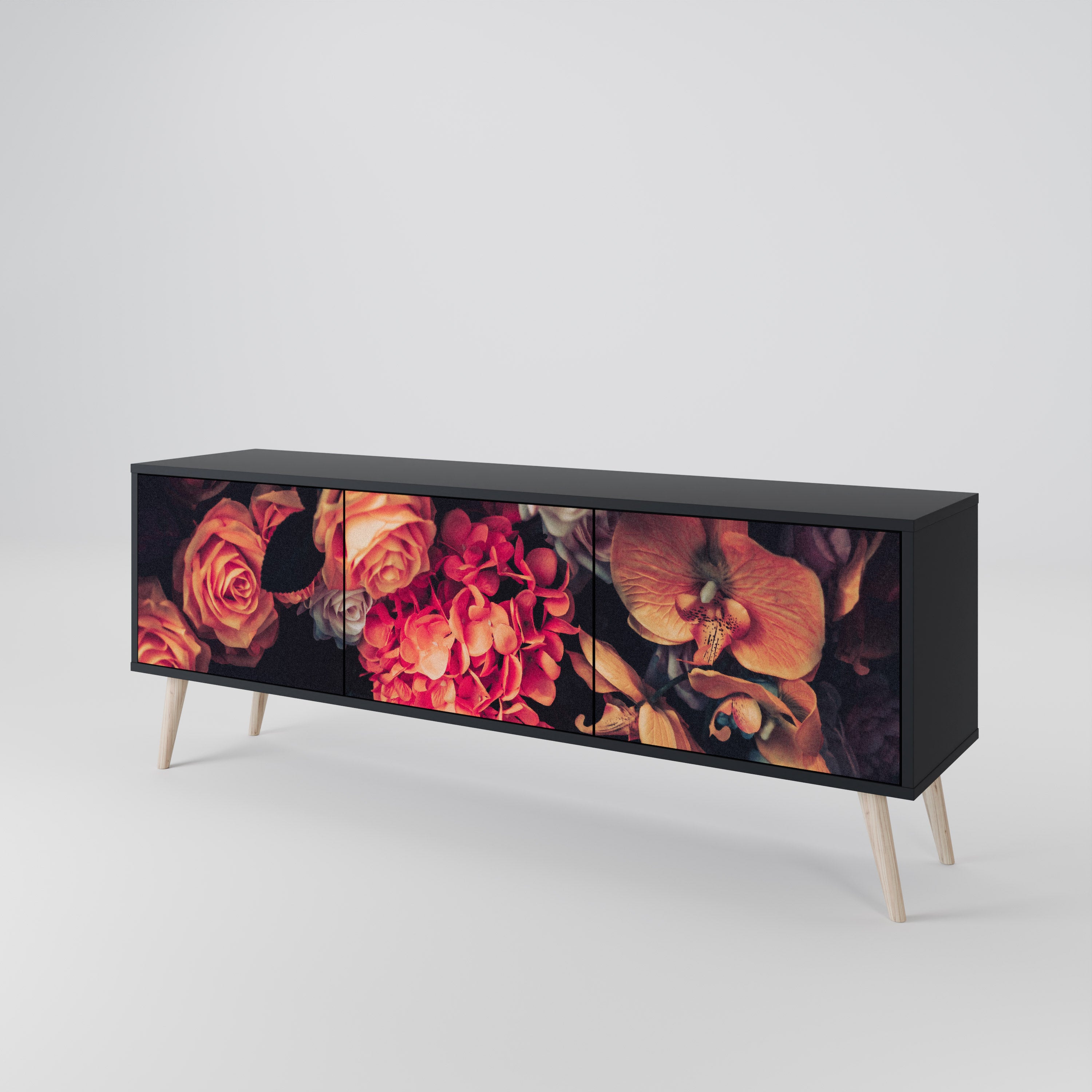 NEVERENDING BLOOM Mueble de TV de 3 Puertas