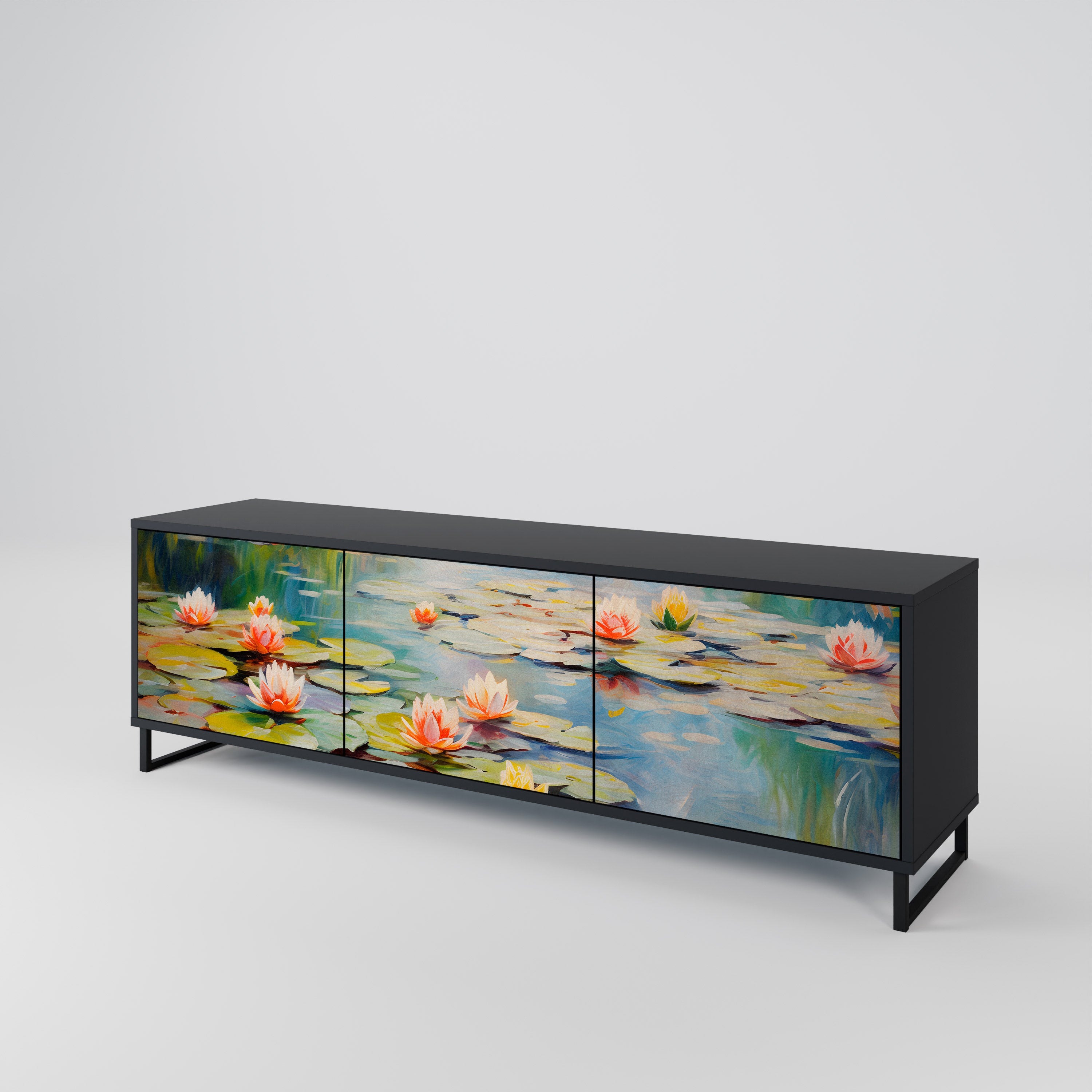 BLOOMING WATERS Mueble de TV de 3 Puertas