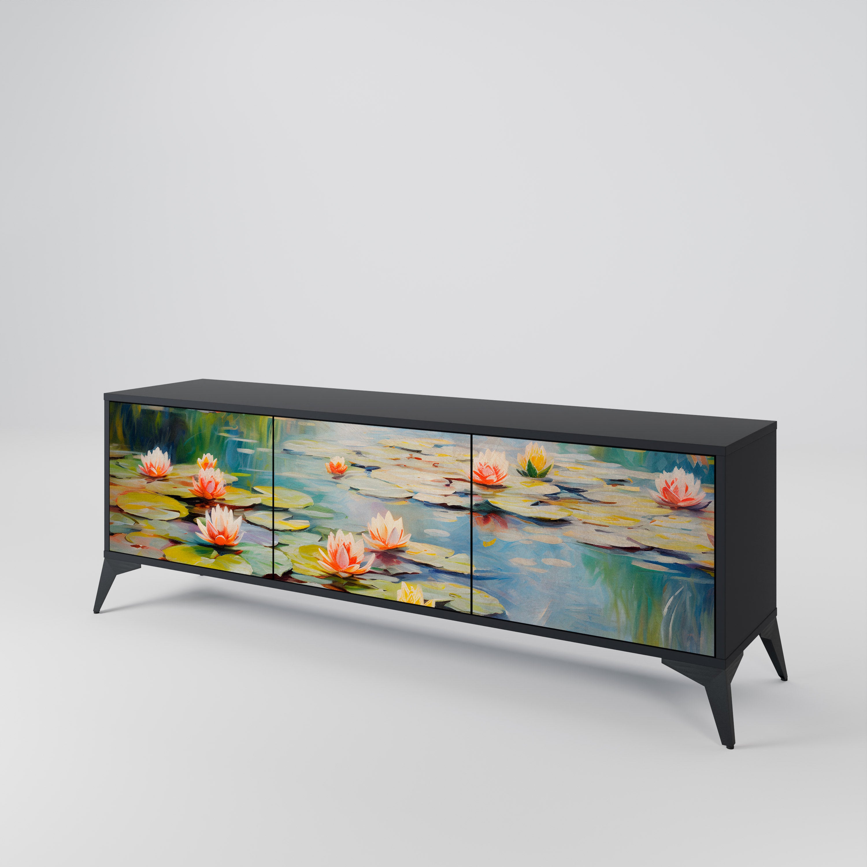BLOOMING WATERS Mueble de TV de 3 Puertas