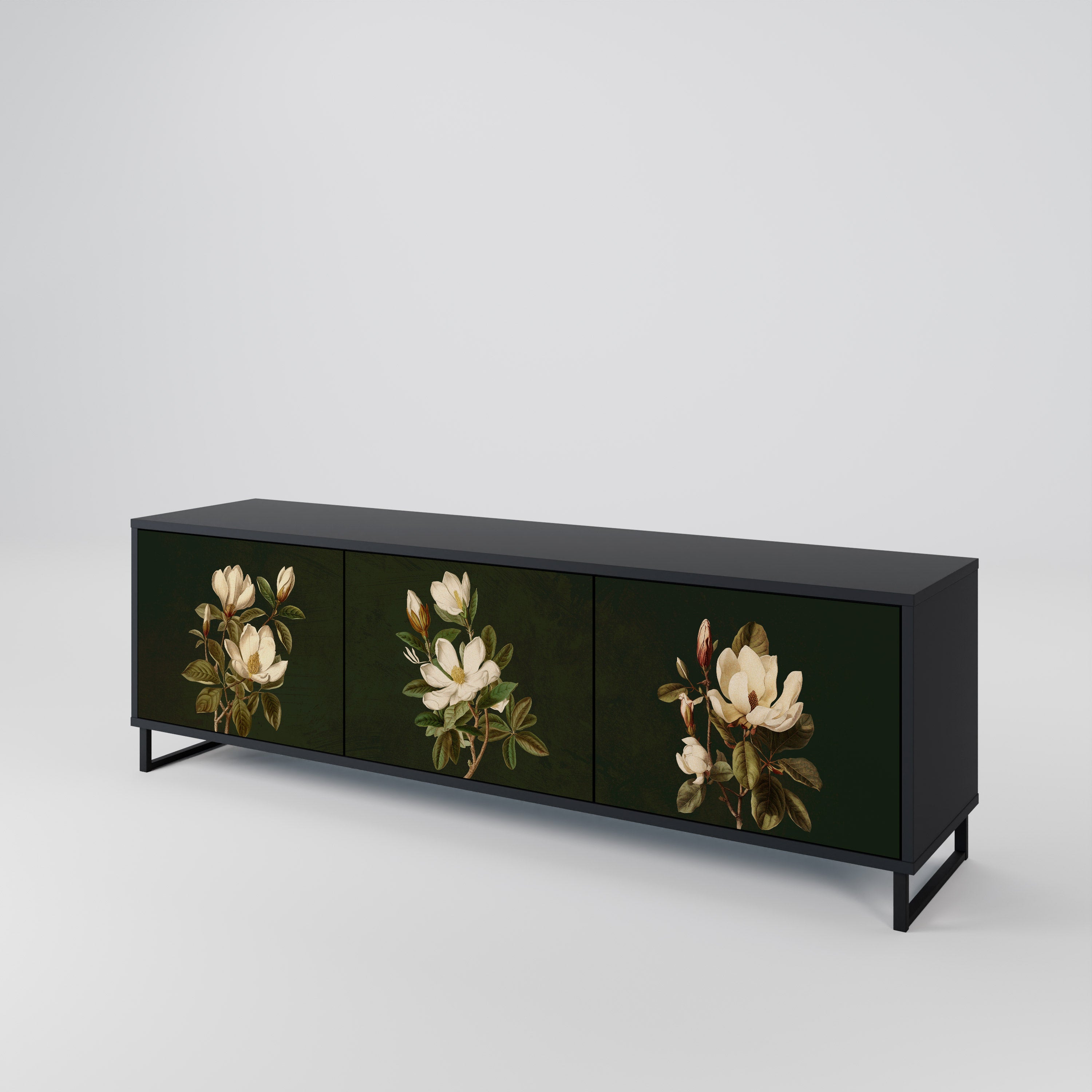 FLORAL NOIR Mueble de TV de 3 Puertas