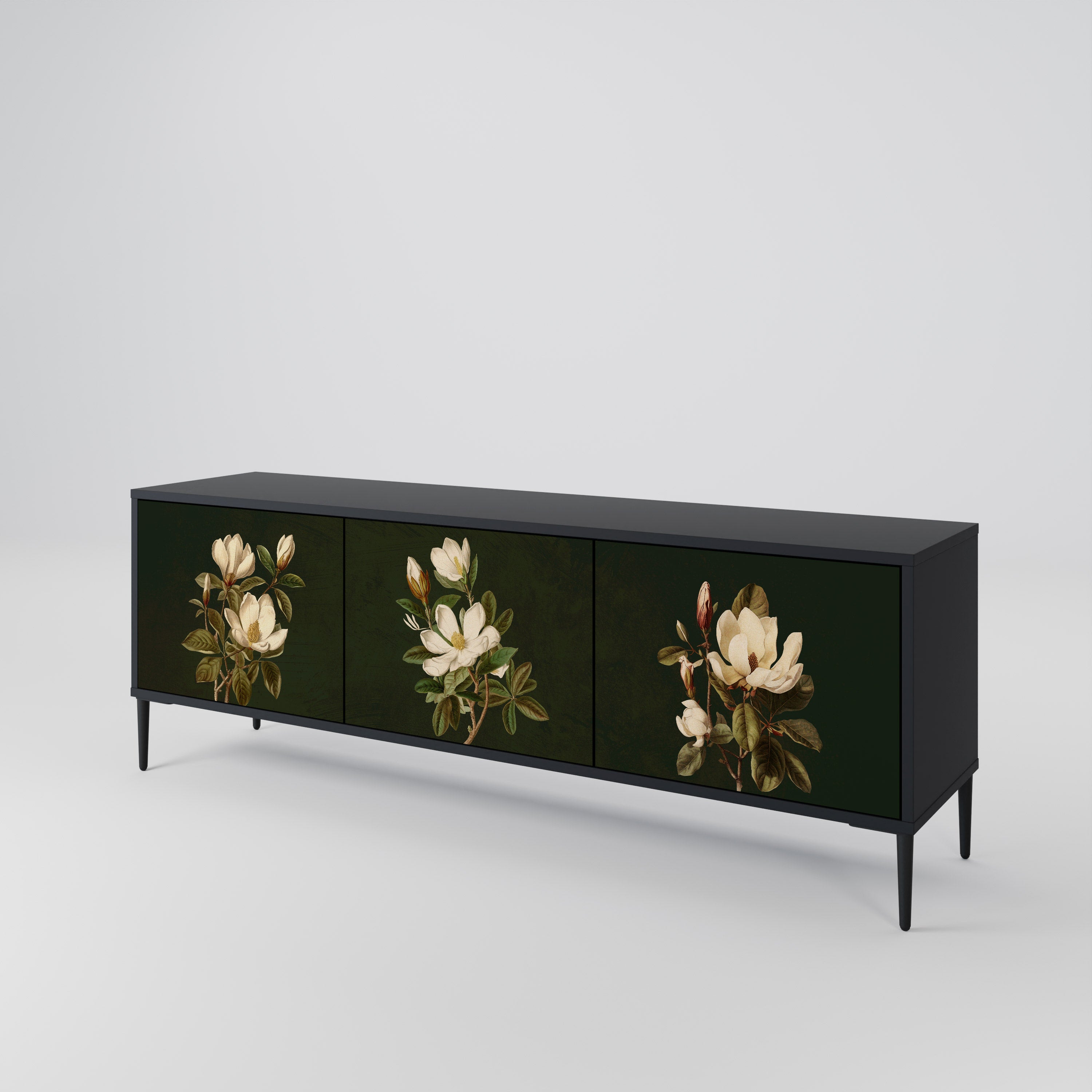 FLORAL NOIR Mueble de TV de 3 Puertas