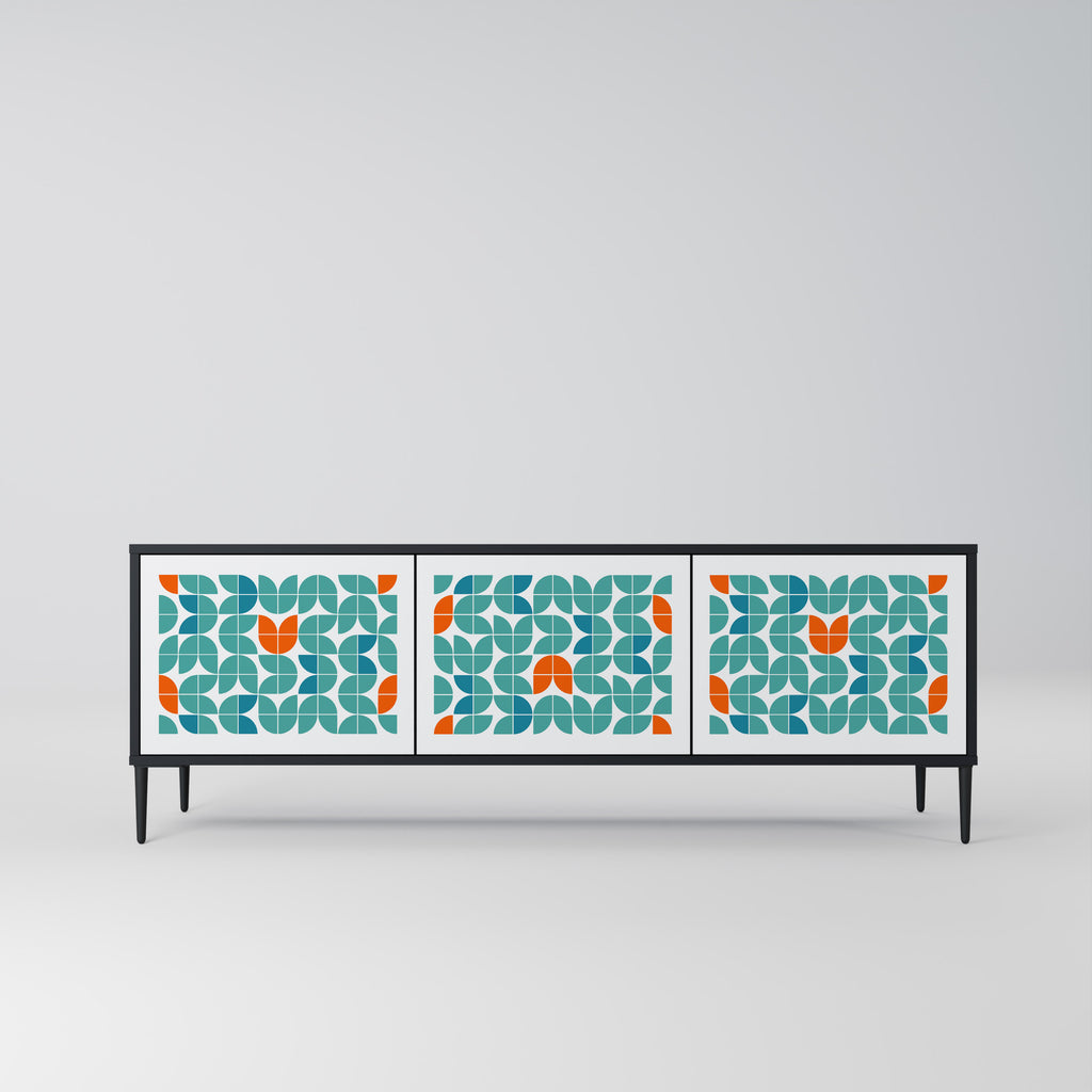 BE THE CHANGE 3-Door TV Stand in Black Finish