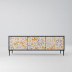 SPRING WHIMSY Mueble de TV de 3 Puertas en Acabado Negro