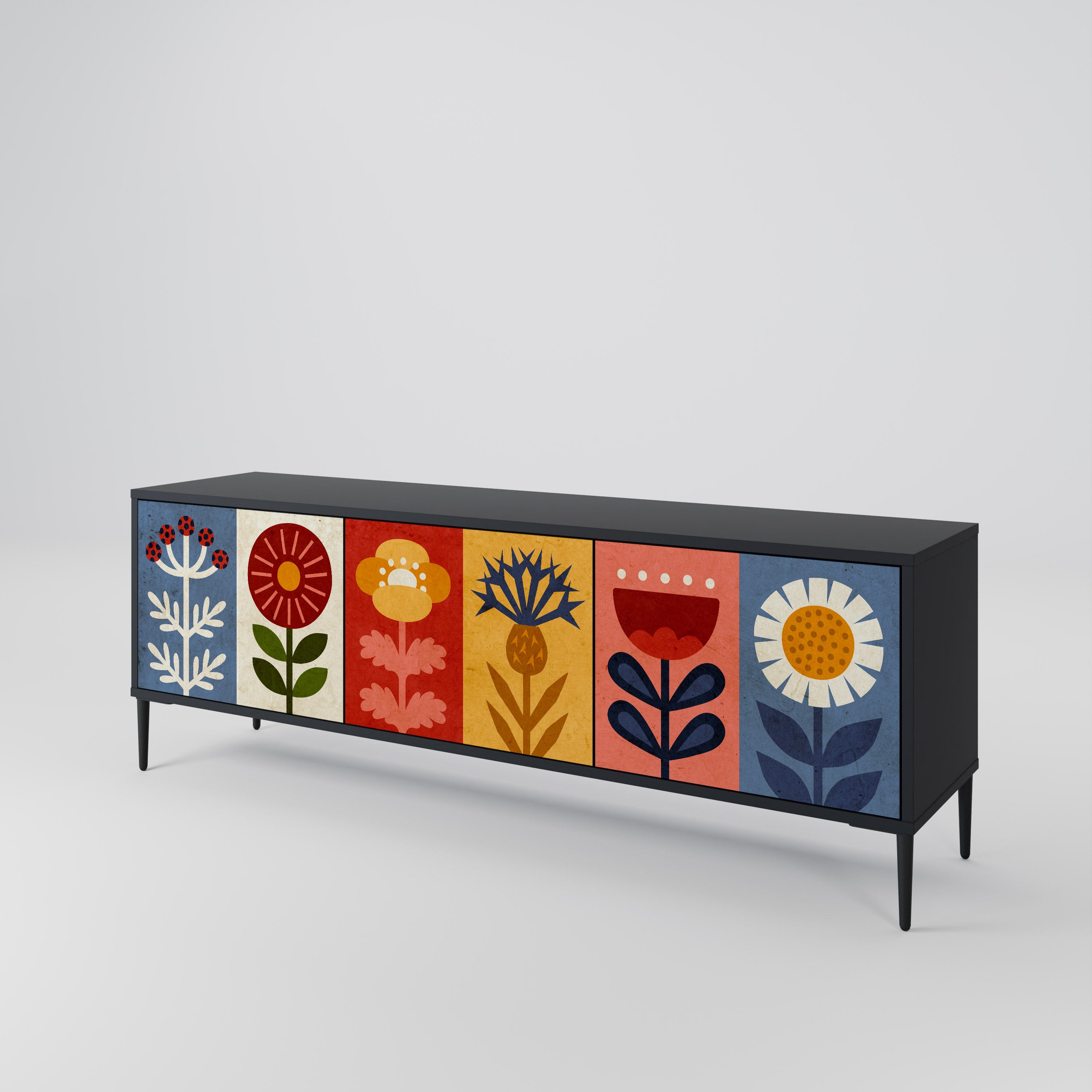 SCANDIC FLOWERET Mueble de TV de 3 Puertas