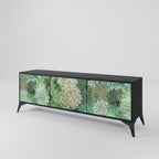 SUCCULENT CLUSTER 3-Door TV Stand in Black Finish