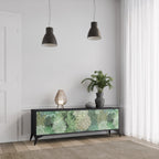 SUCCULENT CLUSTER 3-Door TV Stand in Black Finish