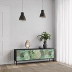 SUCCULENT CLUSTER 3-Door TV Stand in Black Finish