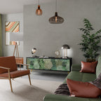 SUCCULENT CLUSTER 3-Door TV Stand in Black Finish