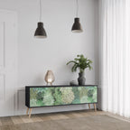 SUCCULENT CLUSTER 3-Door TV Stand in Black Finish