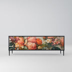 STYLISH BEAUTY 3-Door TV Stand in Black Finish