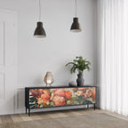 STYLISH BEAUTY 3-Door TV Stand in Black Finish