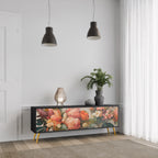 STYLISH BEAUTY 3-Door TV Stand in Black Finish