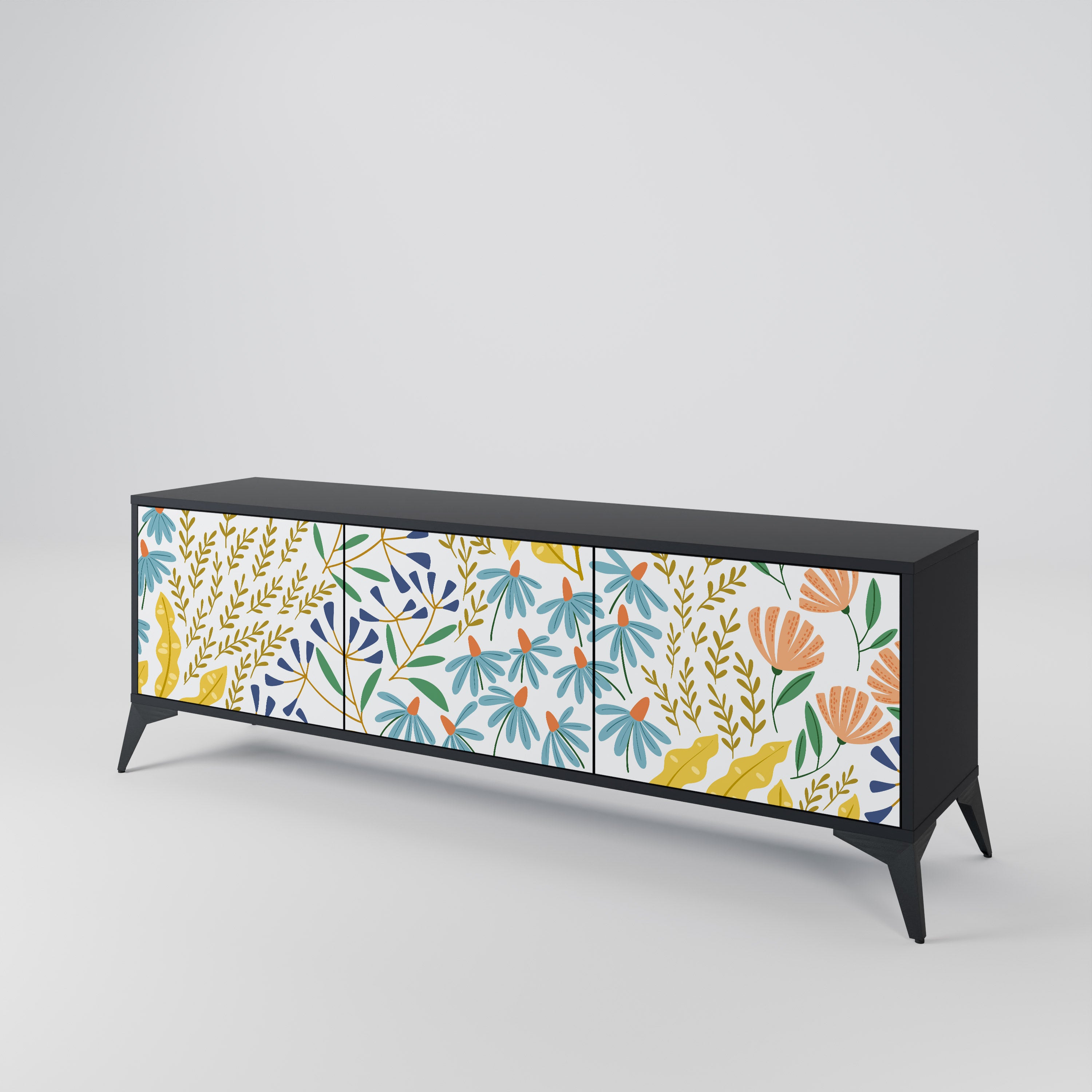 HELLO SPRING Mueble de TV de 3 Puertas