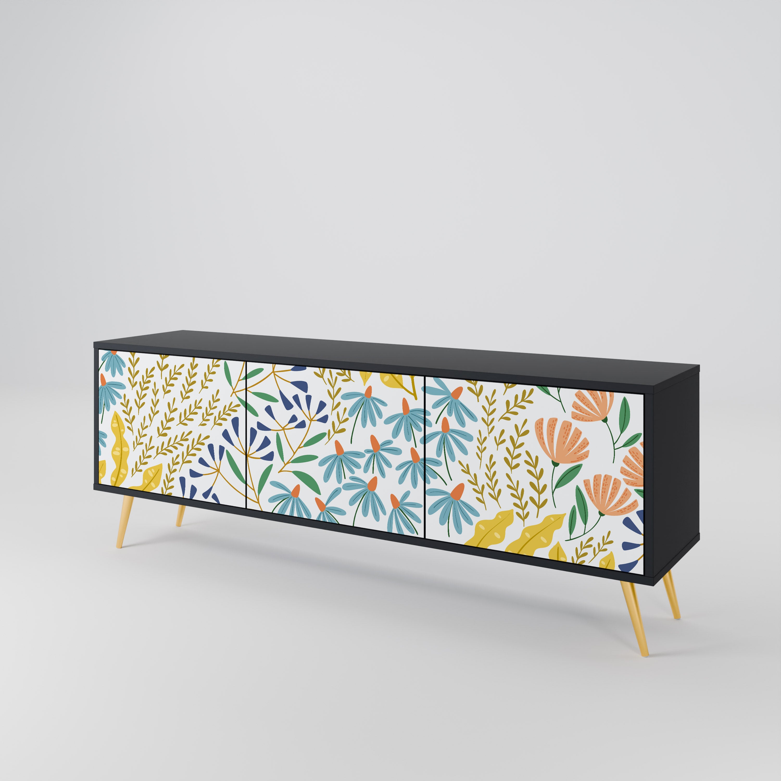 HELLO SPRING Mueble de TV de 3 Puertas
