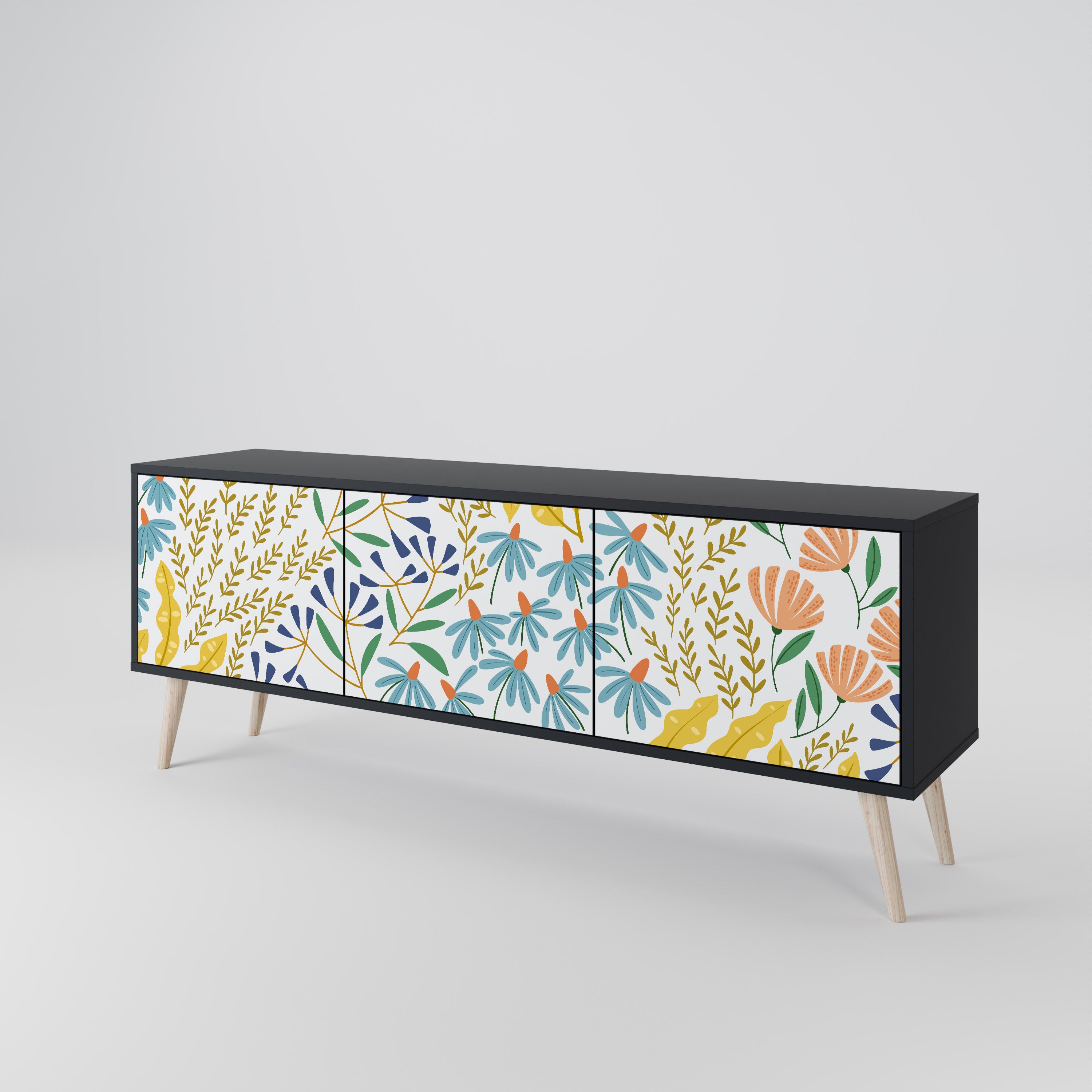 HELLO SPRING Mueble de TV de 3 Puertas