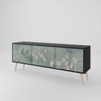 NIGHT LADY 3-Door TV Stand in Black Finish