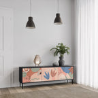 PASTEL DESTINY 3-Door TV Stand in Black Finish