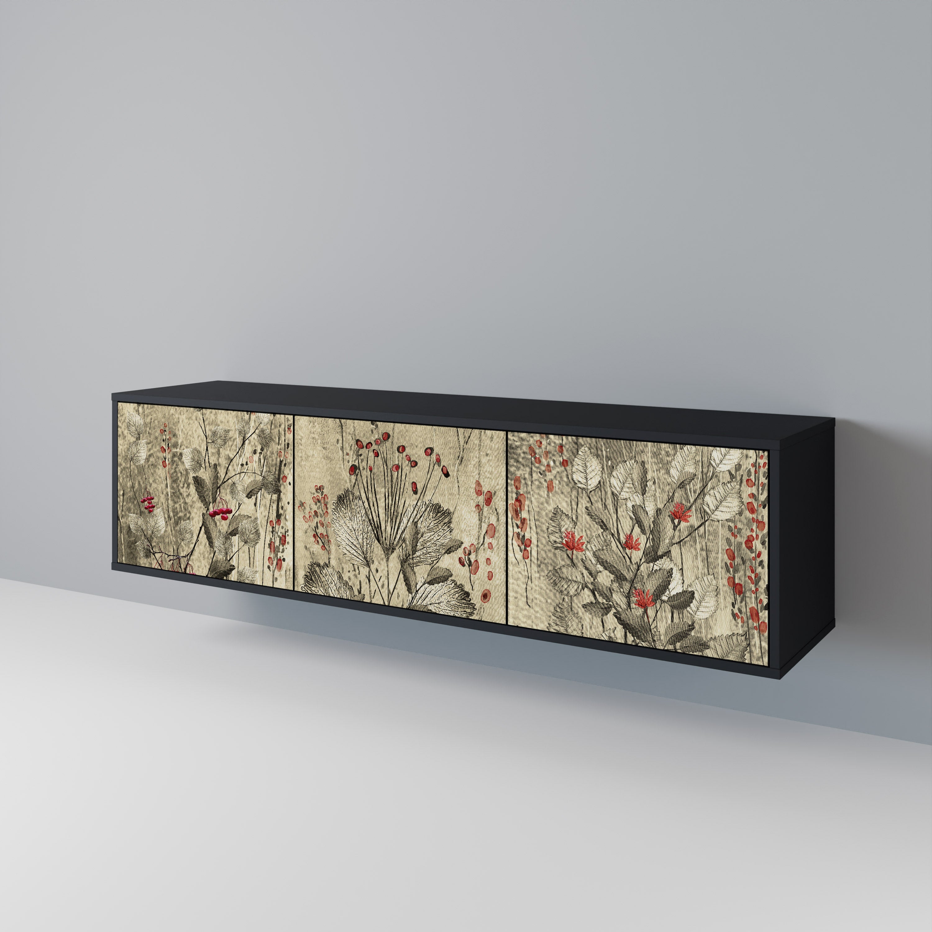 HERBAL GRACE Mueble de TV de 3 Puertas