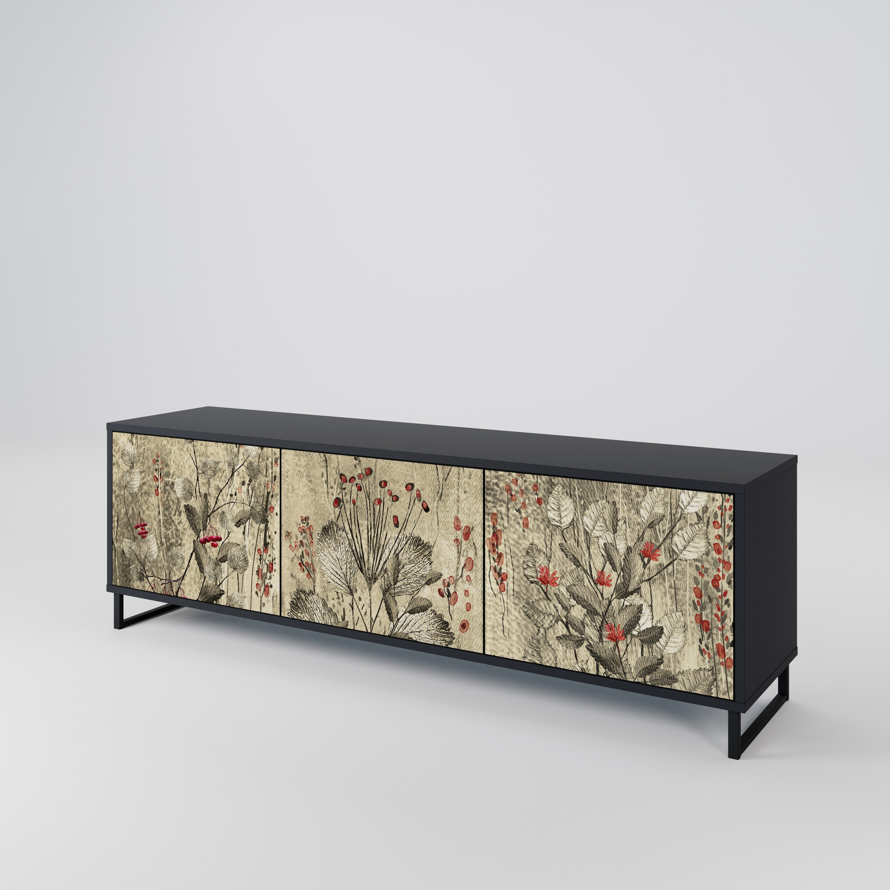 HERBAL GRACE Mueble de TV de 3 Puertas