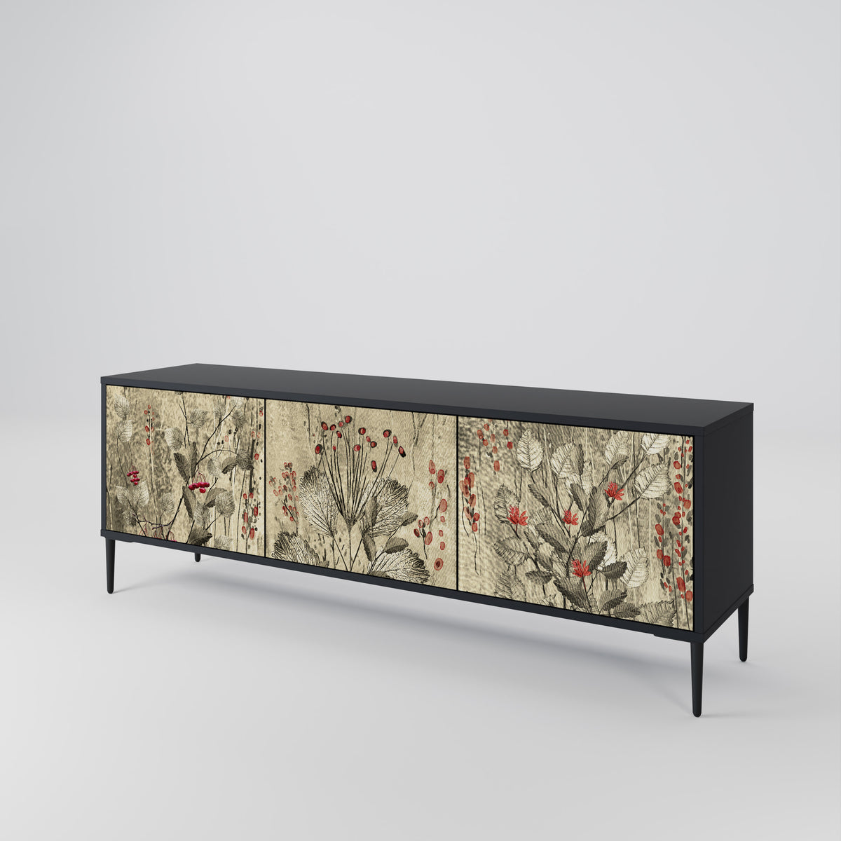 HERBAL GRACE Mueble de TV de 3 Puertas