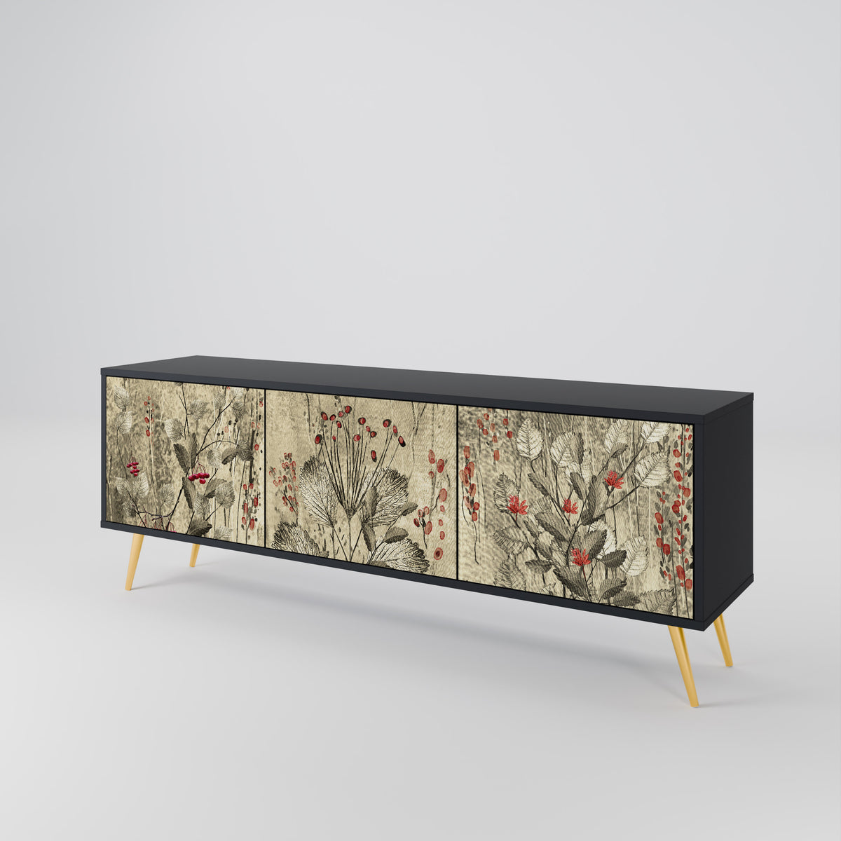 HERBAL GRACE Mueble de TV de 3 Puertas
