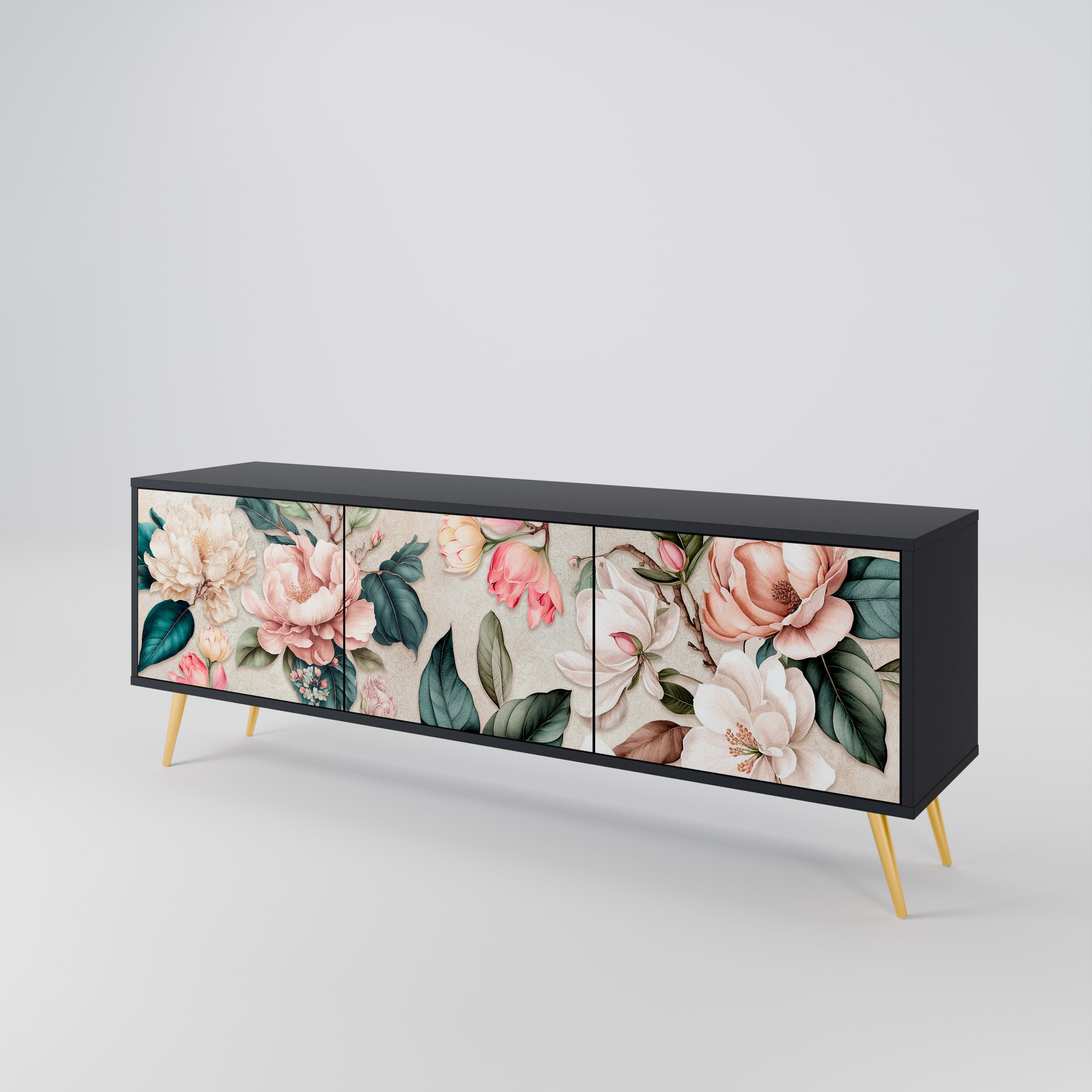 FLORAL GRACE Mueble de TV de 3 Puertas