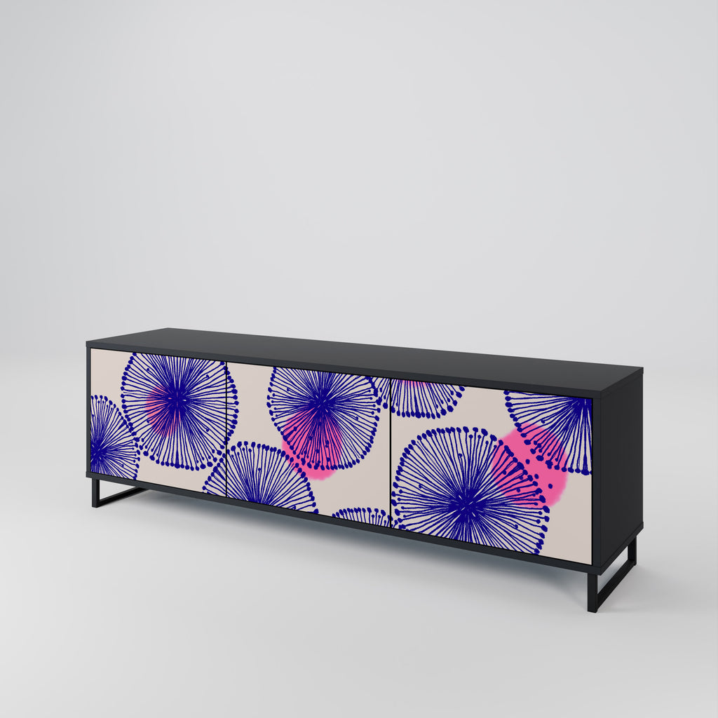 MAGIC NATURE 3-Door TV Stand in Black Finish