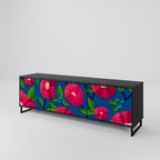 SPRING THOUGHTS Mueble de TV de 3 Puertas en Acabado Negro