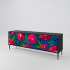 SPRING THOUGHTS Mueble de TV de 3 Puertas en Acabado Negro