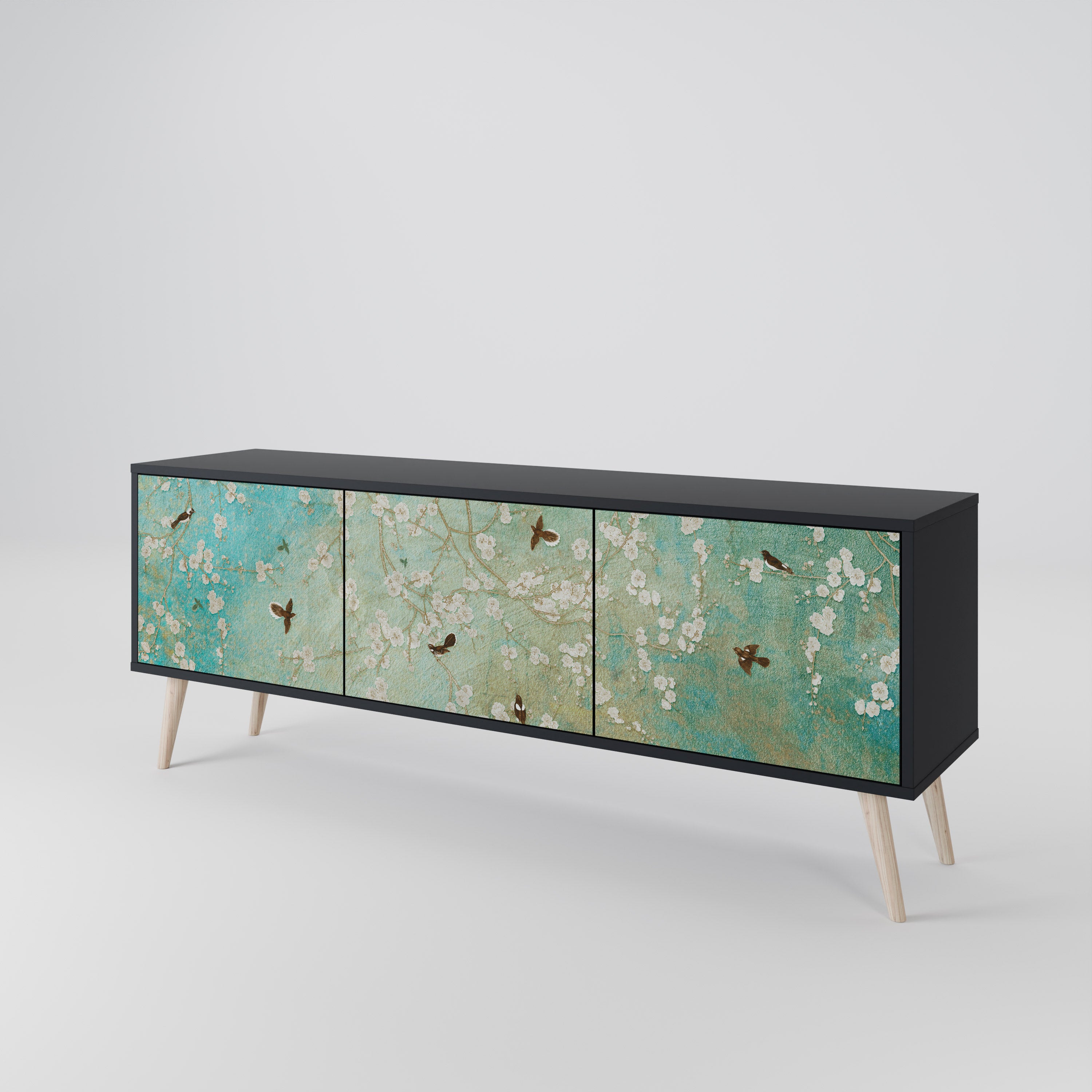 BLOOMING CHARM Mueble de TV de 3 Puertas