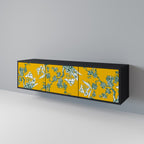 YELLOW CHINOISERIE Mueble de TV de 3 Puertas en Acabado Negro
